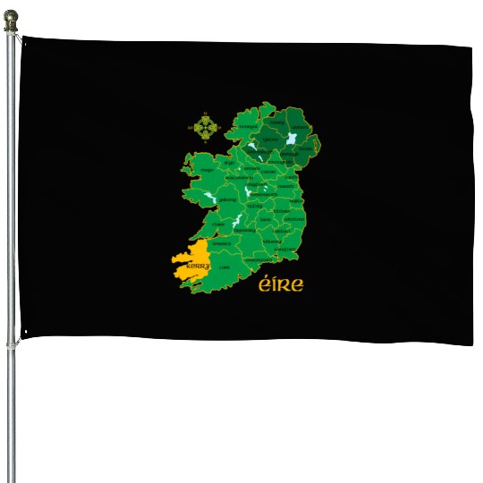 Kerry Ireland County Irish Travel House Flags