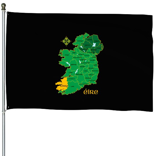 Kerry Ireland County Irish Travel House Flags