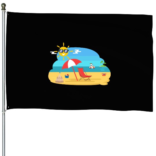 "Tropical Paradise House Flags