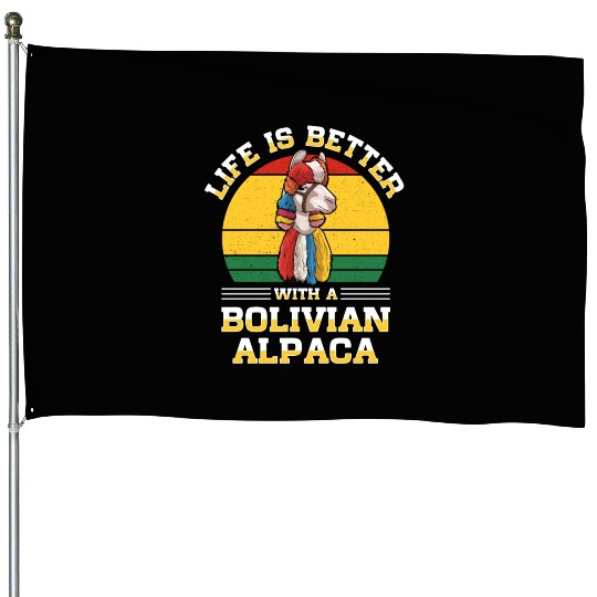 Bolivia Flag Bolivian Alpaca Lover Country South House Flags
