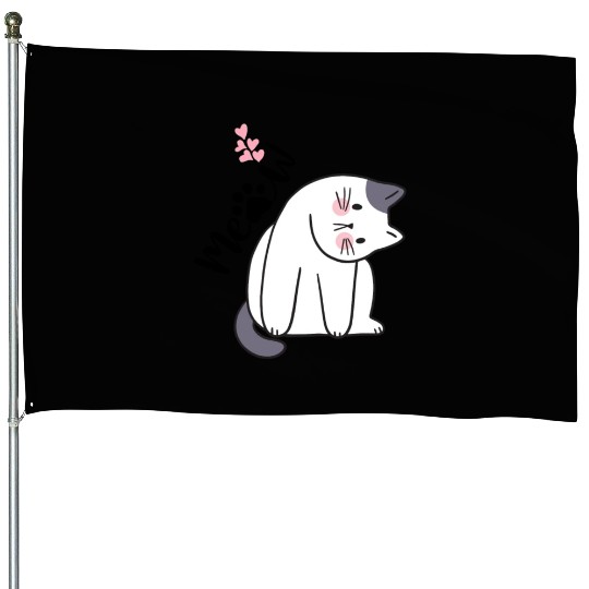 Meow | Cat Lover House Flags