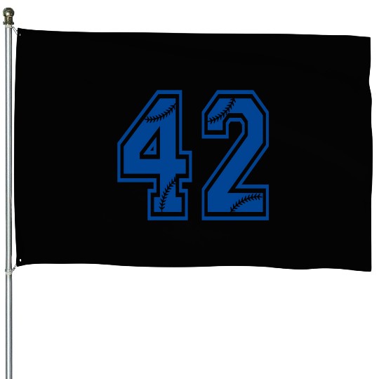 Baseball Number 42 Blue Sports Player Uniform Jers House Flags