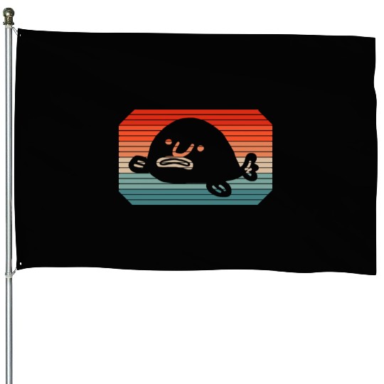 Sad Blobfish Marine Biologist Motif Fish World House Flags