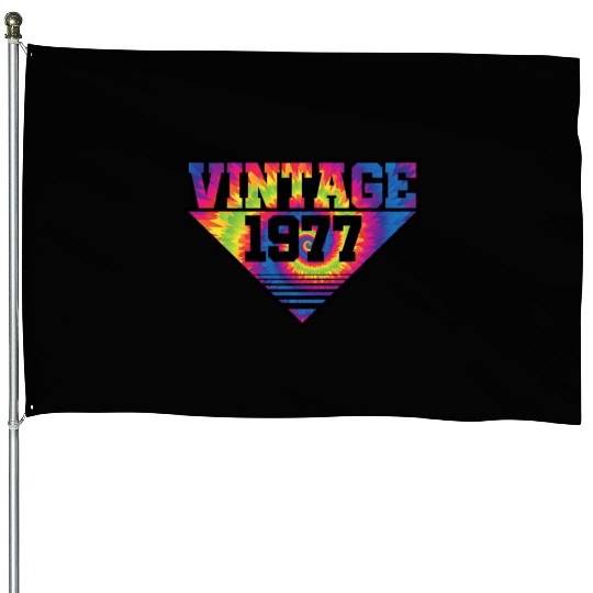 Vintage 1977 Tie Dye Splash Color Triangle House Flags