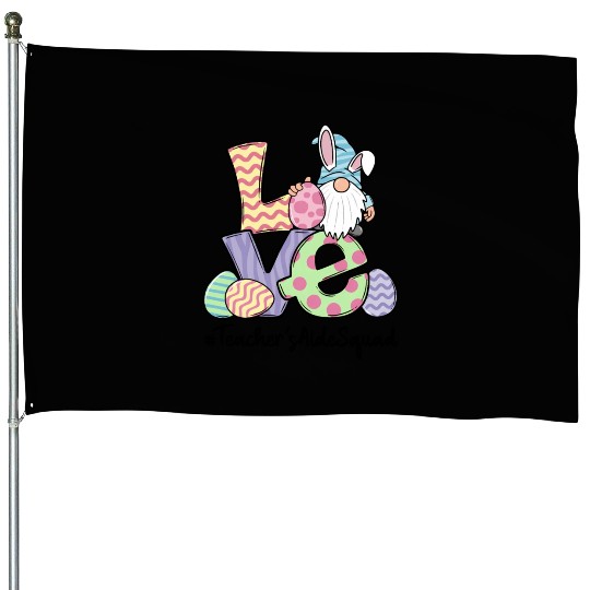 Love Easter Teacher'S Aide Gnomes Teacher Easter 2 House Flags