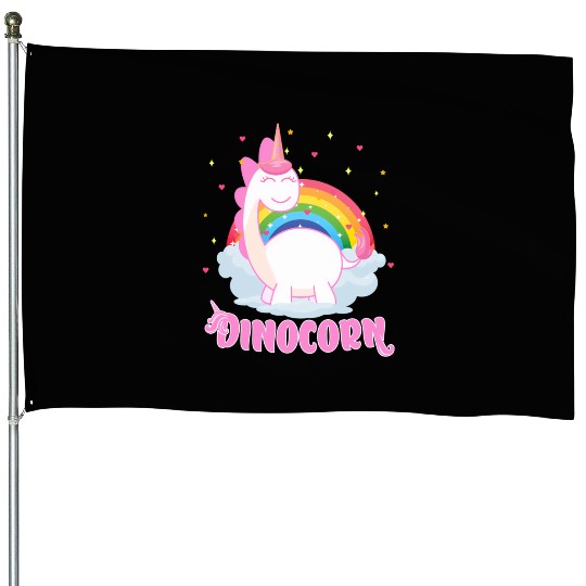 Dinocorn For Unicorn And Dinosaur House Flags