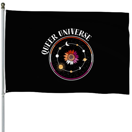 LGBTQ Queer Universe, Lesbian Flag Sunflower House Flags