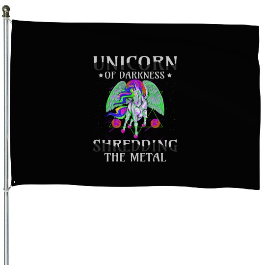 Goth Rock Satan Unicorn Festivals Death Metal House Flags