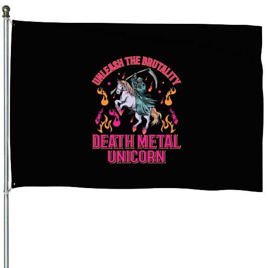 Goth Rock Satan Unicorn Festivals Death Metal House Flags
