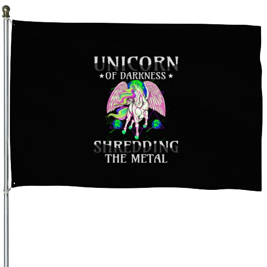 Goth Rock Satan Unicorn Festivals Death Metal House Flags