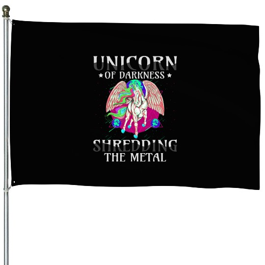 Goth Rock Satan Unicorn Festivals Death Metal House Flags