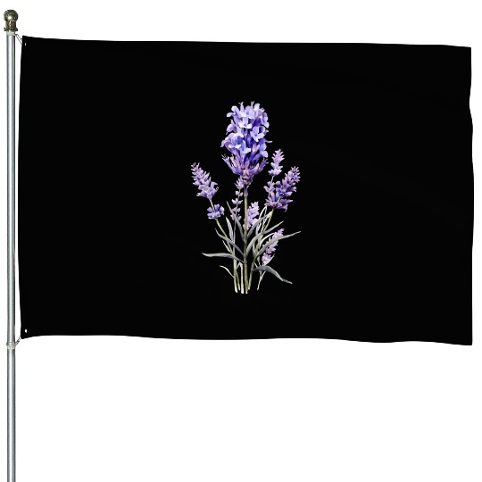 Lavender Flower House Flags
