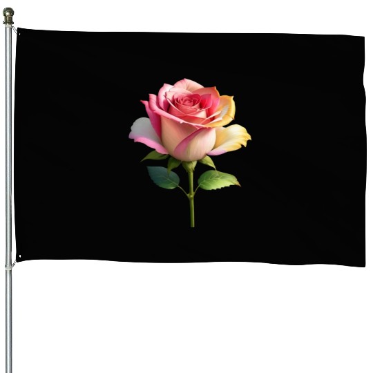 A vintage style of colorful fancy roses. House Flags