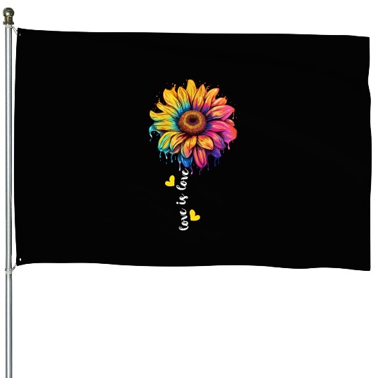 Rainbow Sunflower Lover LGBT Lesbian Gay Group Pun House Flags
