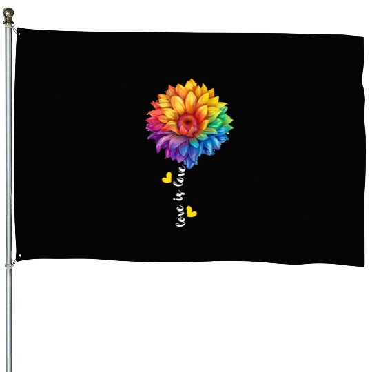 Rainbow Sunflower Lover LGBTQ Community Lesbian House Flags