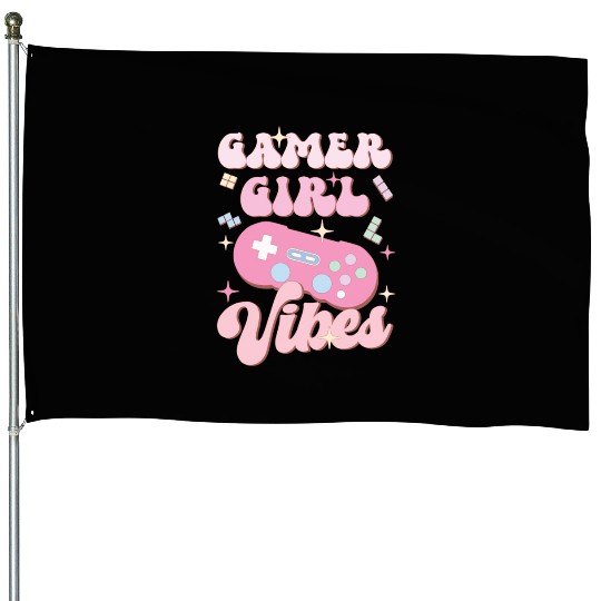 Gamer Girl Vibes, Happy Game Day House Flags