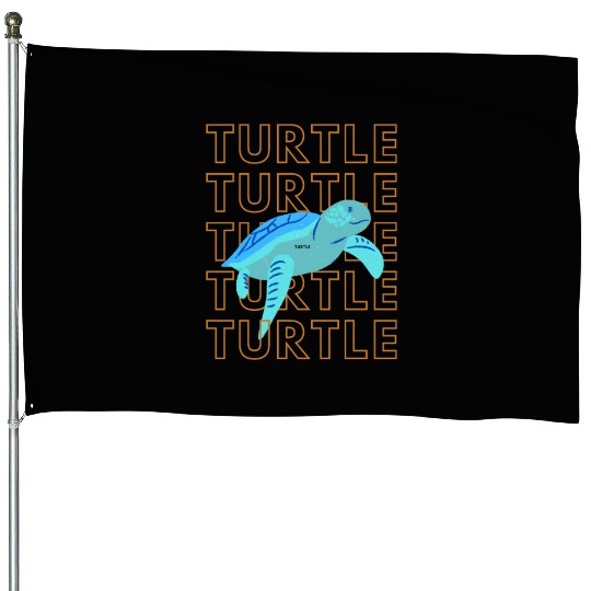 Sea Turtle Doodle House Flags