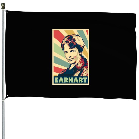 Amelia Earhart Vintage Colors House Flags