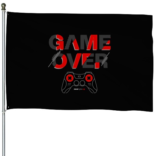 Vector game over typography with controller House Flags