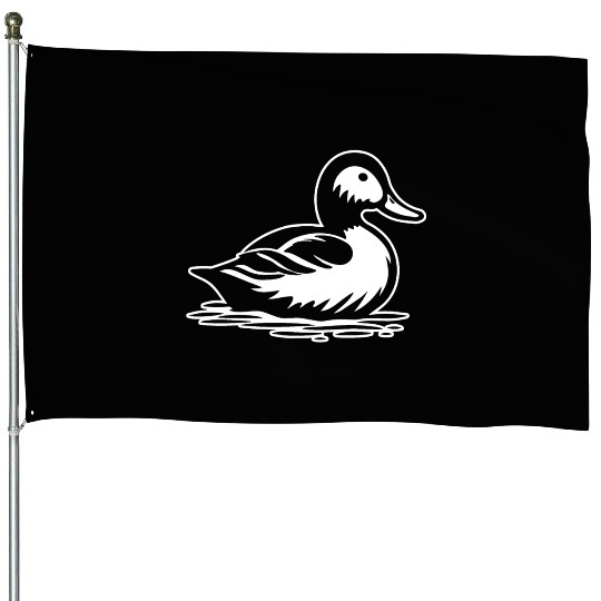 Duck Bird Nature Pond House Flags