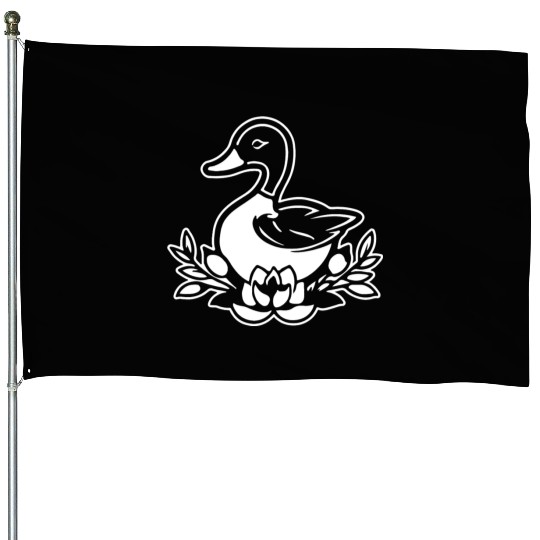 Duck Bird Nature Pond House Flags