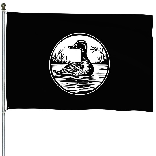 Duck Bird Nature Pond House Flags