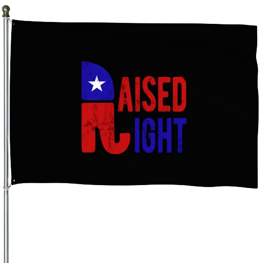 Raised Right Proud Republican Elephant Logo Usa House Flags