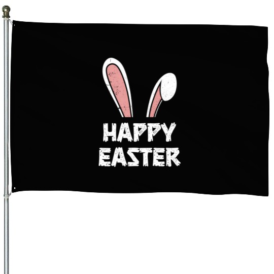 Happy Easter Bunny Rabbit Ears House Flags