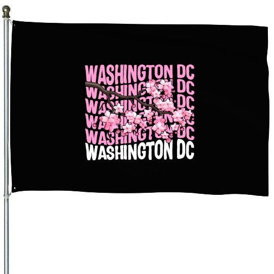 Washington DC House Flags, Cherry Blossom Floral Pop