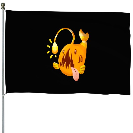 The Orange Candy Corn Angler Fish House Flags