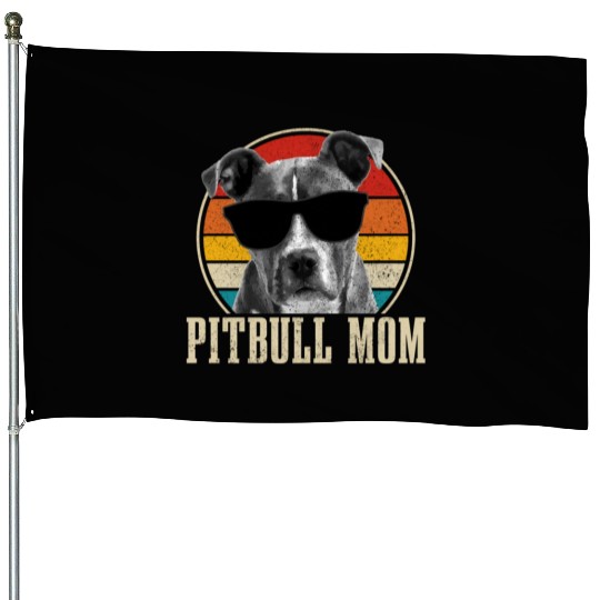 Pitbull Mom Pitbull Dog Mom House Flags