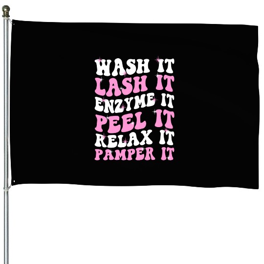 Cute Licensed Esthetician Skincare House Flags