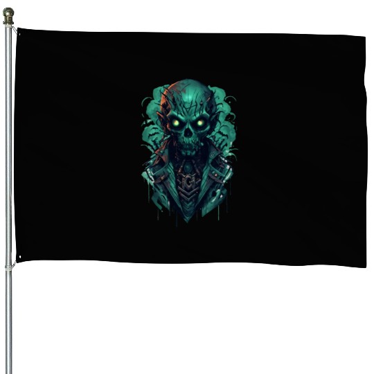 Green Toxic Zombie RPG Game Style House Flags
