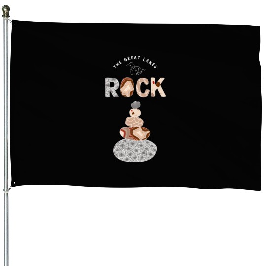Great Lakes Rock Colored Rock Stack Petoskey Stone House Flags