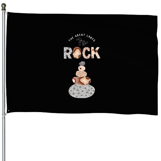 Great Lakes Rock Colored Rock Stack Petoskey Stone House Flags