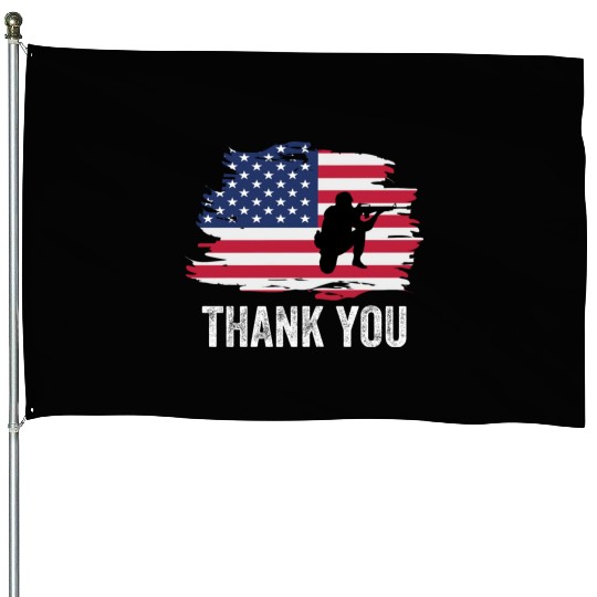 Thank You Us Flag Memorial Day House Flags