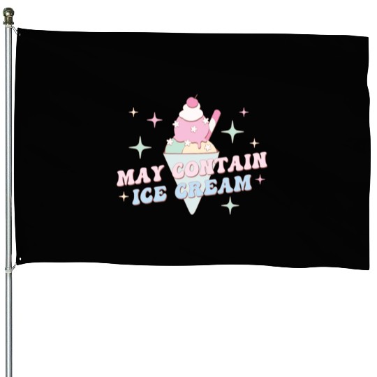May Contain Ice Cream, Happy Summer Holiday House Flags
