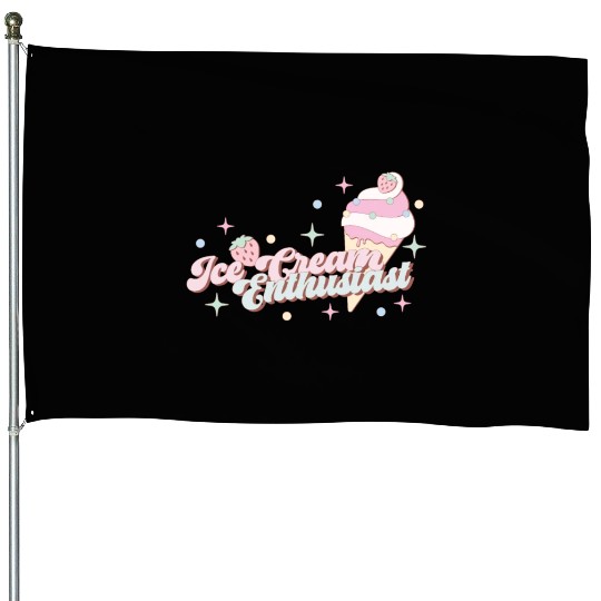 Ice Cream Enthusiast, Happy Summer Holiday House Flags