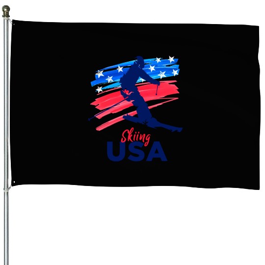 Skiing Usa Support The Team Usa Flag Ski Winter House Flags