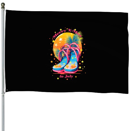 "Beach Bound Booties | "Christmas in July" Flip House Flags