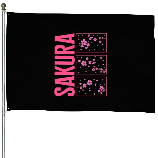 Cherry Blossom House Flags, Sakura Kawaii Pop Culture
