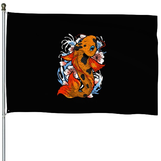 Koi fish farm gift colorful koi carp House Flags
