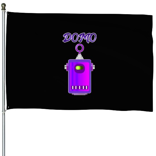 Domo Robot 2 Purple 70s House Flags