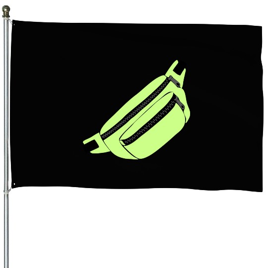 Lime Green Fanny Pack Illustration House Flags
