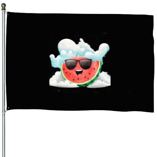 Cute Watermelon Party Summer Melon Fruit House Flags