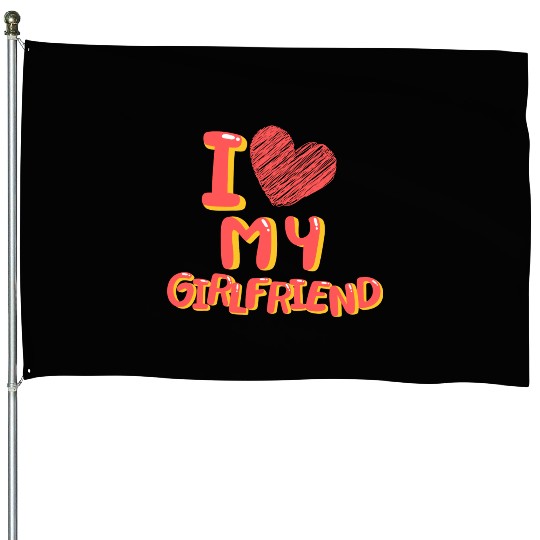 I Love My Girlfriend Heart Balloons White House Flags