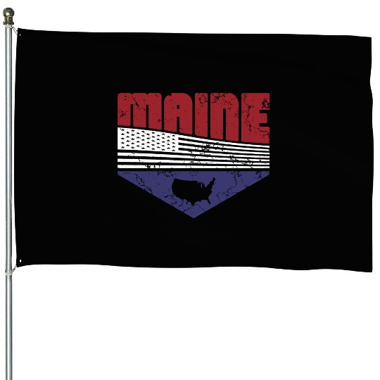 Retro Vintage Maine Usa House Flags