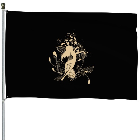 Fairy House Flags, Fairycore Dancing Fairy Mushroom