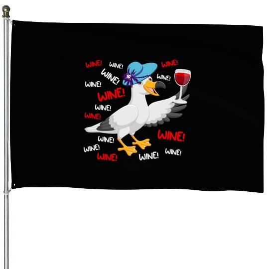Seagull House Flags Wine Lover North German Seagulls
