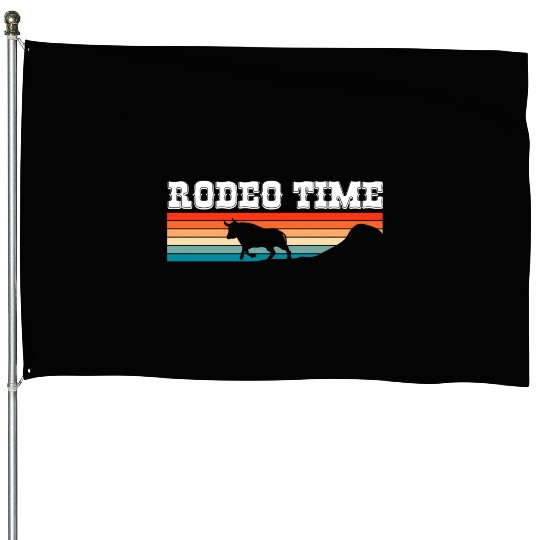Rodeo Time Cowboy Wild West Horseman Ranch Lasso House Flags